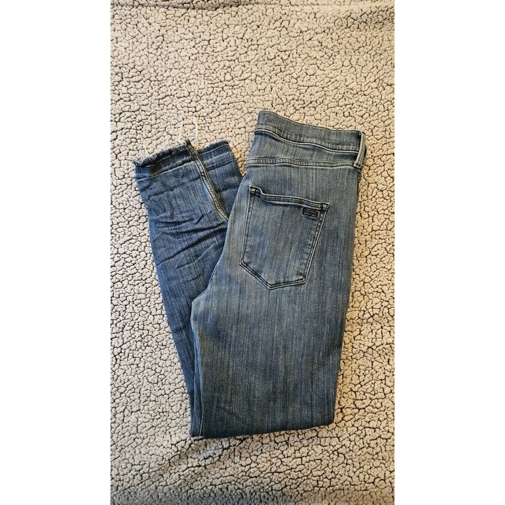 AYR The Riser High Waisted Stretch Denim Skinny Jeans Size 34 Designer Raw Hem